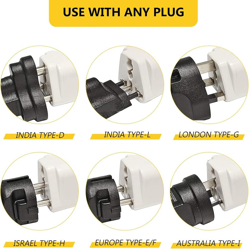 Romeda 4 Pack Universal Adapter, Europe to US Plug Travel Adapters (White) - Image 3